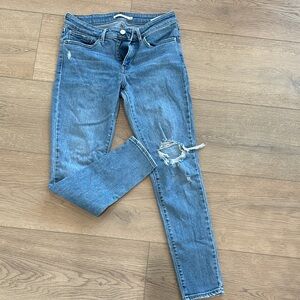 Levi's Blue Distressed Skinny Jeans